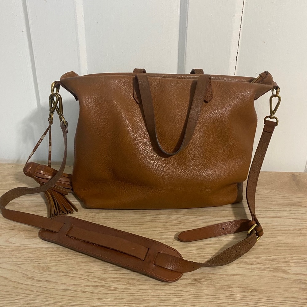 Madewell Zip Top Carryall Tote Bag Large w/ Strap